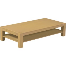 Couchtisch 200x100 Rio Kanto Sand massiver Pinien Holztisch mit Ablage