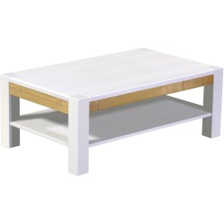 Couchtisch 120x73 Rio Kanto Snow Brasil massiver Pinien Holztisch mit Ablage