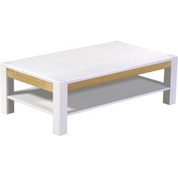 Couchtisch 140x80 Rio Kanto Snow Brasil massiver Pinien Holztisch mit Ablage