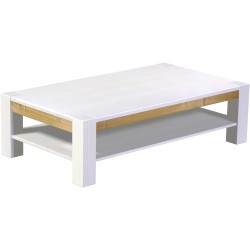 Couchtisch 160x90 Rio Kanto Snow Brasil massiver Pinien Holztisch mit Ablage