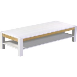 Couchtisch 200x80 Rio Kanto Snow Brasil massiver Pinien Holztisch mit Ablage