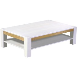 Couchtisch 160x100 Rio Kanto Snow Brasil massiver Pinien Holztisch mit Ablage