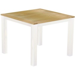 Bartisch 140x140 Rio Classico Brasil Weiss massiver Pinien Hochtisch  - Tischplatte mit Sperrholzeinlage