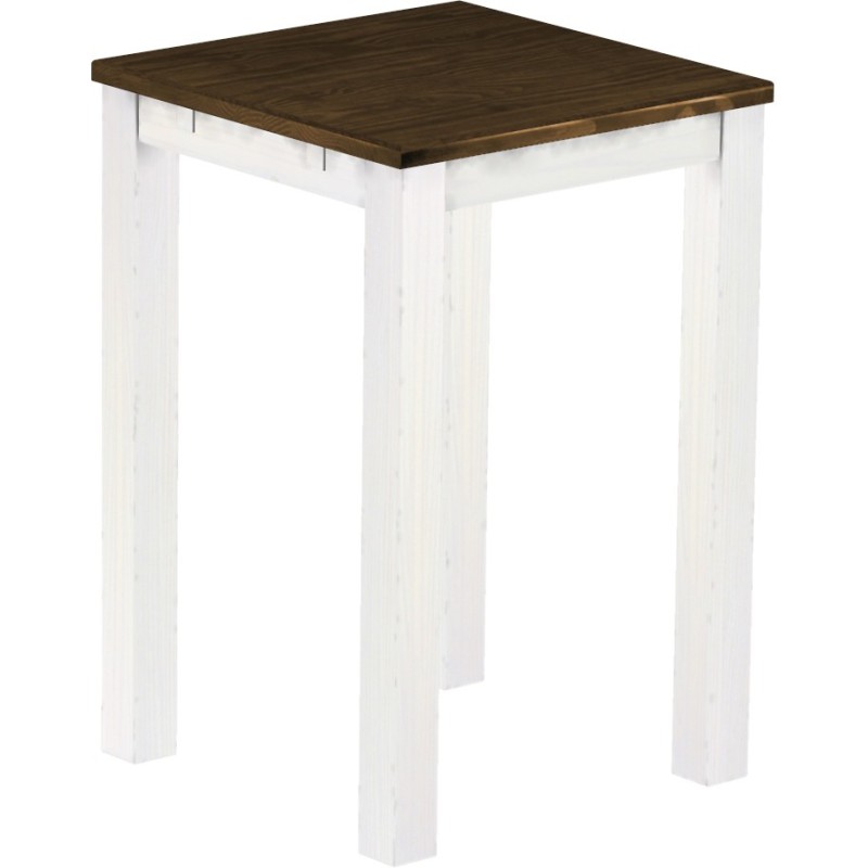 Bartisch 73x73 Rio Classico Eiche Weiss massiver Pinien Hochtisch