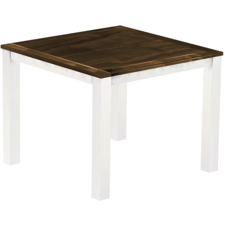 Bartisch 140x140 Rio Classico Eiche Weiss massiver Pinien Hochtisch  - Tischplatte mit Sperrholzeinlage