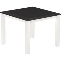 Bartisch 140x140 Rio Classico Ebenholz Weiss massiver Pinien Hochtisch  - Tischplatte mit Sperrholzeinlage