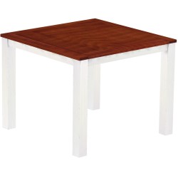 Bartisch 140x140 Rio Classico Mahagoni Weiss massiver Pinien Hochtisch  - Tischplatte mit Sperrholzeinlage