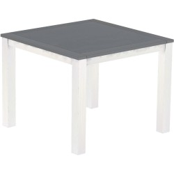 Bartisch 140x140 Rio Classico Seidengrau Weiss massiver Pinien Hochtisch  - Tischplatte mit Sperrholzeinlage