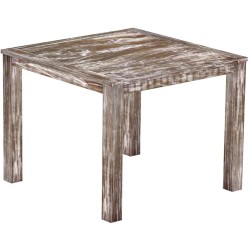 Bartisch 140x140 Rio Classico Shabby Antik Eiche massiver Pinien Hochtisch  - Tischplatte mit Sperrholzeinlage