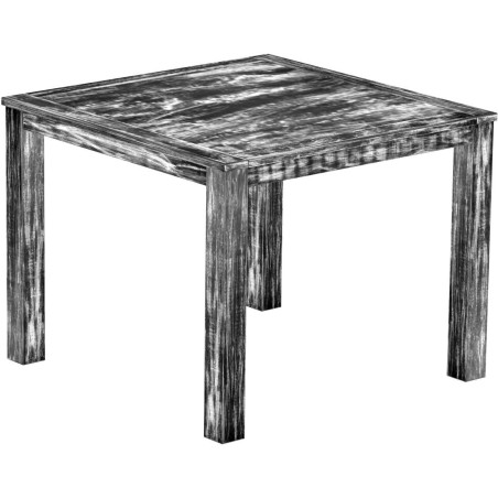 Bartisch 140x140 Rio Classico Shabby Antik Ebenholz massiver Pinien Hochtisch  - Tischplatte mit Sperrholzeinlage
