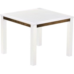 Bartisch 140x140 Rio Classico Snow Eiche massiver Pinien Hochtisch  - Tischplatte mit Sperrholzeinlage