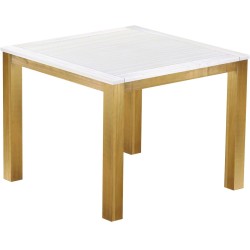 Bartisch 140x140 Rio Classico Brasil Platte weiss massiver Pinien Hochtisch  - Tischplatte mit Sperrholzeinlage