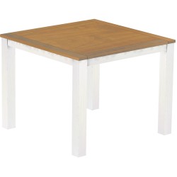 Bartisch 140x140 Rio Classico Eiche natur weiss massiver Pinien Hochtisch  - Tischplatte mit Sperrholzeinlage