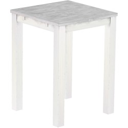 Bartisch 80x80 Rio Classico Beton Weiss massiver Pinien Hochtisch