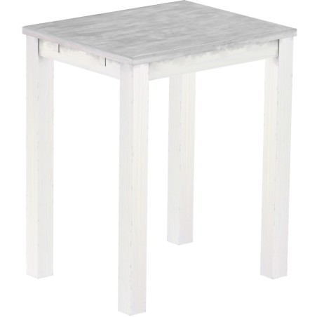 Bartisch 90x73 Rio Classico Beton Weiss massiver Pinien Hochtisch