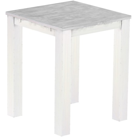 Bartisch 90x90 Rio Classico Beton Weiss massiver Pinien Hochtisch