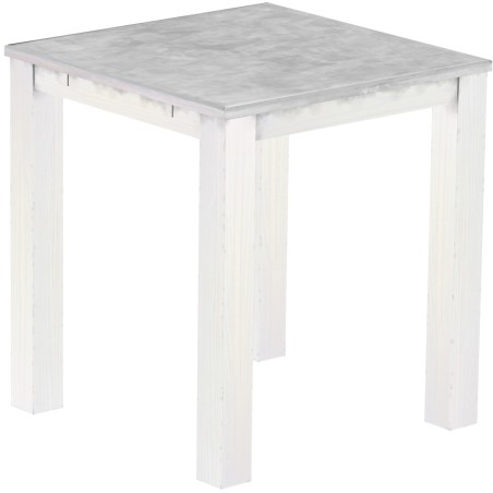 Bartisch 100x100 Rio Classico Beton Weiss massiver Pinien Hochtisch