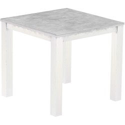 Bartisch 120x120 Rio Classico Beton Weiss massiver Pinien Hochtisch