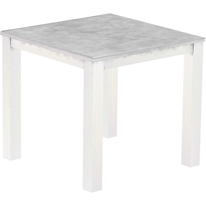 Bartisch 120x120 Rio Classico Beton Weiss massiver Pinien Hochtisch