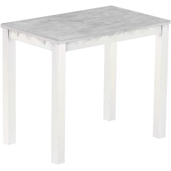 Bartisch 130x80 Rio Classico Beton Weiss massiver Pinien Hochtisch