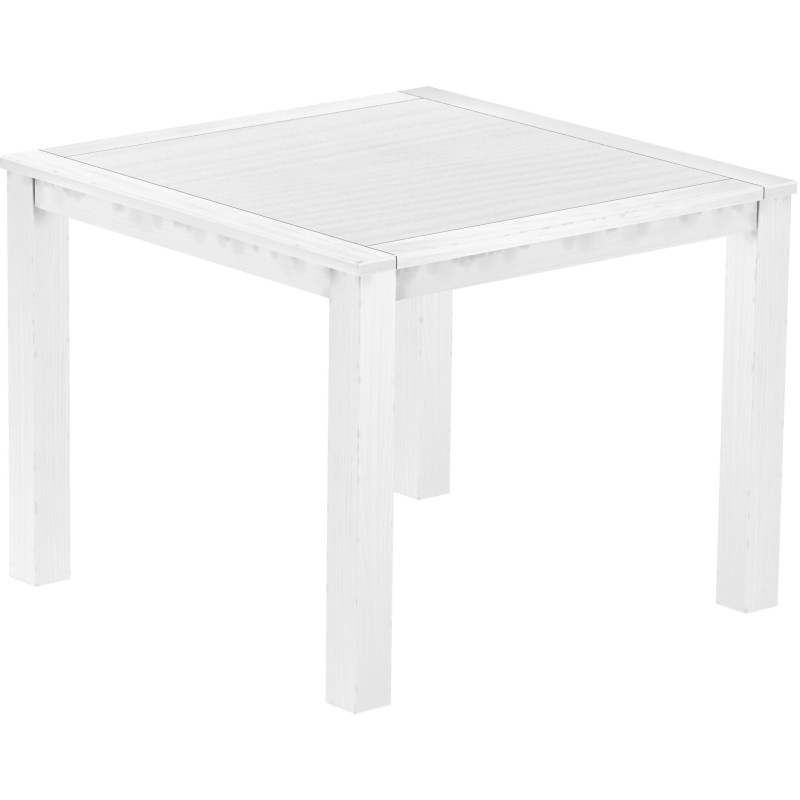 Bartisch 140x140 Rio Classico Schneeweiss massiver Pinien Hochtisch  - Tischplatte mit Sperrholzeinlage