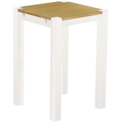 Bartisch 73x73 Rio Kanto Brasil Weiss massiver Pinien Hochtisch