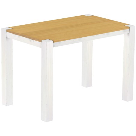 Bartisch 160x100 Rio Kanto Eiche hell Weiss massiver Pinien Hochtisch