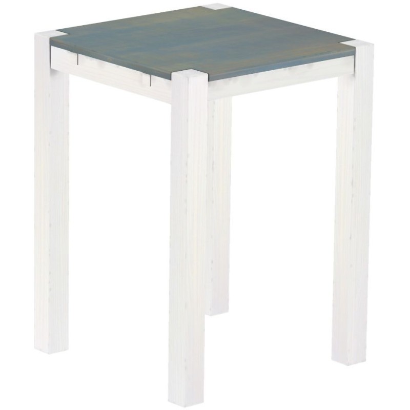Bartisch 80x80 Rio Kanto Taubengrau Weiss massiver Pinien Hochtisch