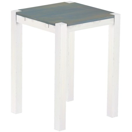Bartisch 80x80 Rio Kanto Taubengrau Weiss massiver Pinien Hochtisch