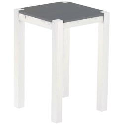 Bartisch 73x73 Rio Kanto Seidengrau Weiss massiver Pinien Hochtisch