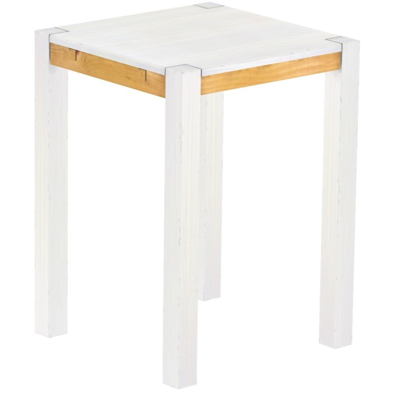Bartisch 80x80 Rio Kanto Snow Honig massiver Pinien Hochtisch