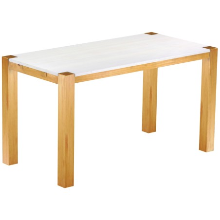 Bartisch 200x100 Rio Kanto Honig Platte weiss massiver Pinien Hochtisch