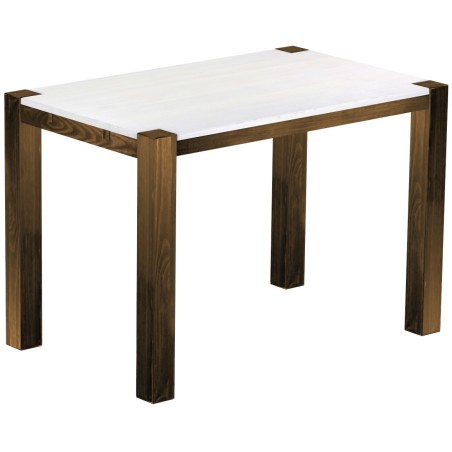 Bartisch 160x100 Rio Kanto Eiche Platte weiss massiver Pinien Hochtisch