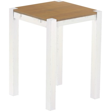 Bartisch 80x80 Rio Kanto Eiche natur weiss massiver Pinien Hochtisch