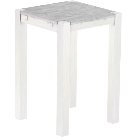 Bartisch 73x73 Rio Kanto Beton Weiss massiver Pinien Hochtisch