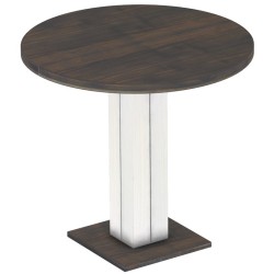 Bartisch 120 rund Rio UNO Farbton Granitgrau Weiss massiver Pinien Hochtisch - Säulentisch