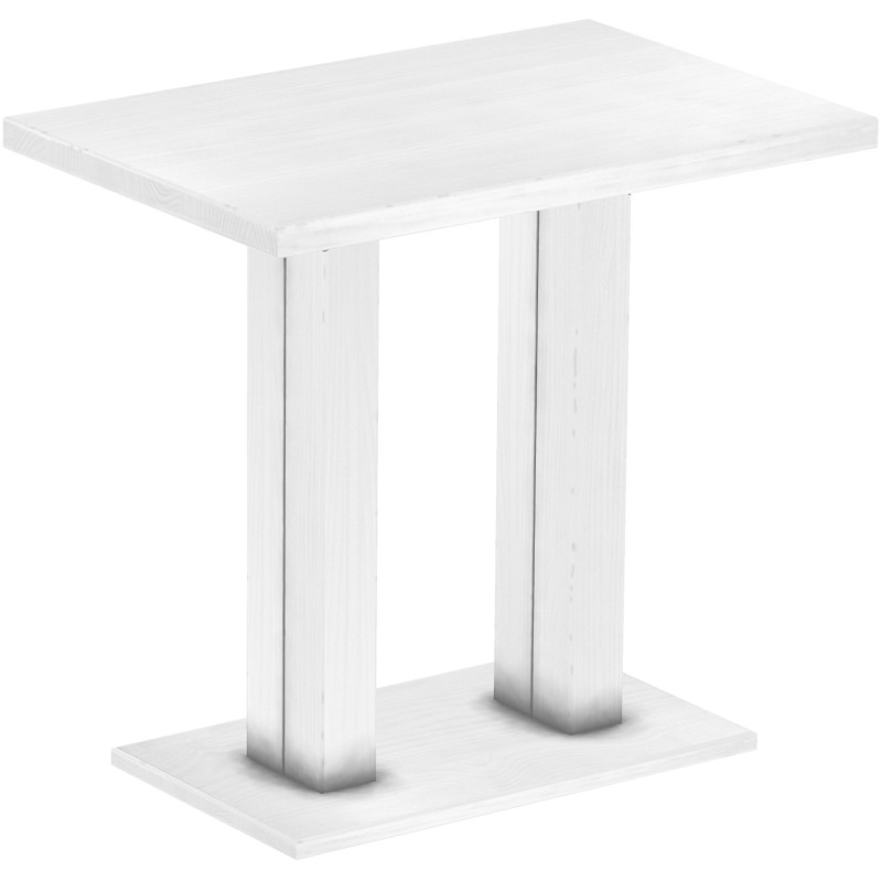 Bartisch 120x80 Rio UNO Farbton Schneeweiss massiver Pinien Hochtisch - Säulentisch
