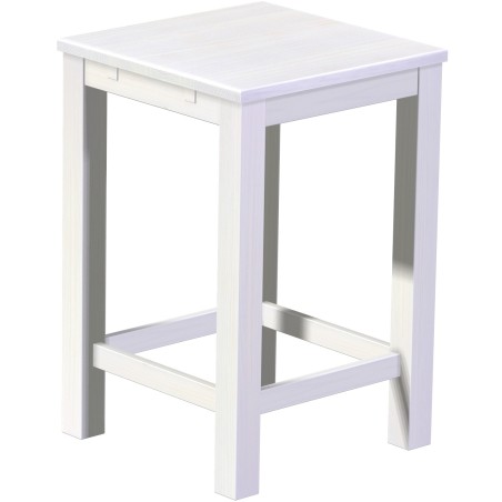 Bartisch 73x73 Rio Classico Pinie Weiss massiver Pinien Hochtisch mit Fußleisten