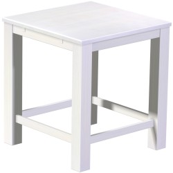 Bartisch 100x100 Rio Classico Pinie Weiss massiver Pinien Hochtisch mit Fußleisten