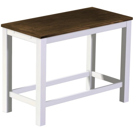 Bartisch 150x73 Rio Classico Eiche Weiss massiver Pinien Hochtisch mit Fußleisten