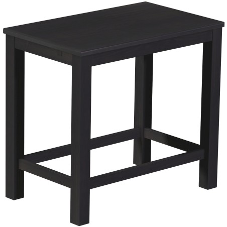 Bartisch 120x73 Rio Classico Ebenholz massiver Pinien Hochtisch mit Fußleisten
