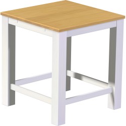 Bartisch 100x100 Rio Classico Eiche hell Weiss massiver Pinien Hochtisch mit Fußleisten