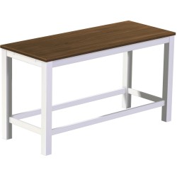 Bartisch 200x80 Rio Classico Nussbaum Weiss massiver Pinien Hochtisch mit Fußleisten