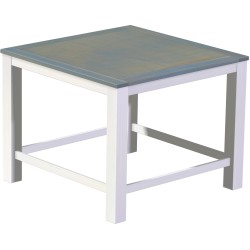 Bartisch 140x140 Rio Classico Taubengrau WeissHochtisch mit Fußleisten - Tischplatte mit Sperrholzeinlage