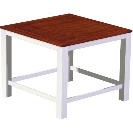Bartisch 140x140 Rio Classico Mahagoni WeissHochtisch mit Fußleisten - Tischplatte mit Sperrholzeinlage