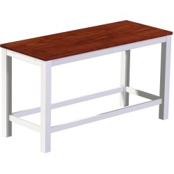 Bartisch 200x80 Rio Classico Mahagoni Weiss massiver Pinien Hochtisch mit Fußleisten