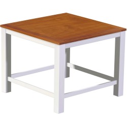 Bartisch 140x140 Rio Classico Kirschbaum WeissHochtisch mit Fußleisten - Tischplatte mit Sperrholzeinlage