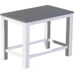 Bartisch 150x90 Rio Classico Seidengrau Weiss massiver Pinien Hochtisch mit Fußleisten