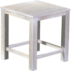 Bartisch 100x100 Rio Classico Shabby Brasil massiver Pinien Hochtisch mit Fußleisten