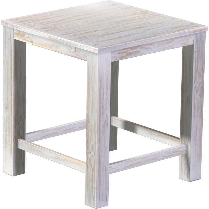 Bartisch 100x100 Rio Classico Shabby Brasil massiver Pinien Hochtisch mit Fußleisten